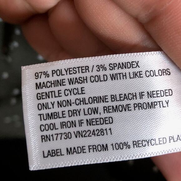 Ava & Viv Womens Blouse Green White Polka Dot Sleeveless Henley Stretch 1X - Picture 7 of 12